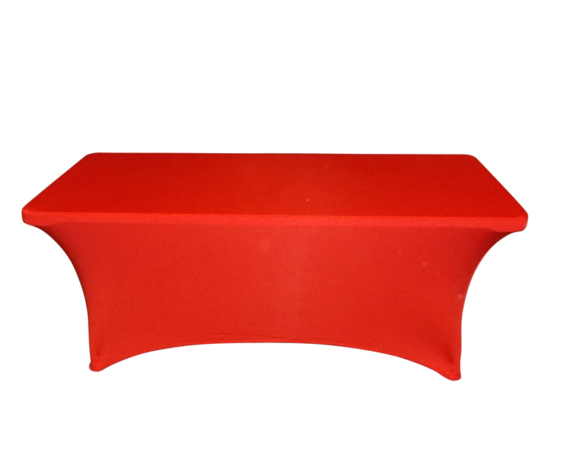 RED SPANDEX COVER FOR 6 FOOT TABLE