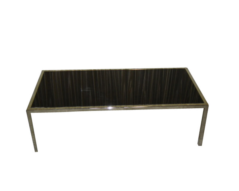 LUCITE BLACK COFFEE TABLE 2'X4'