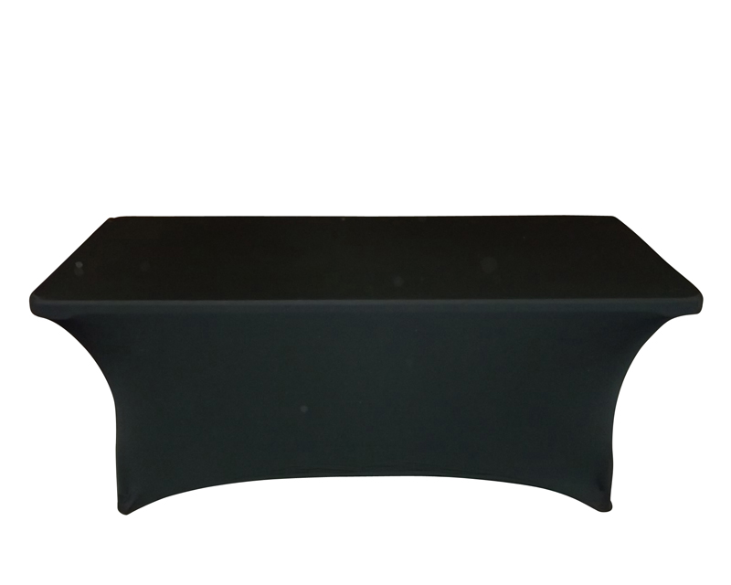 BLACK SPANDEX COVER FOR 6 FOOT TABLE