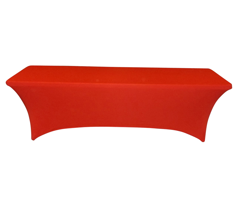RED SPANDEX COVER FOR 8 FOOT TABLE