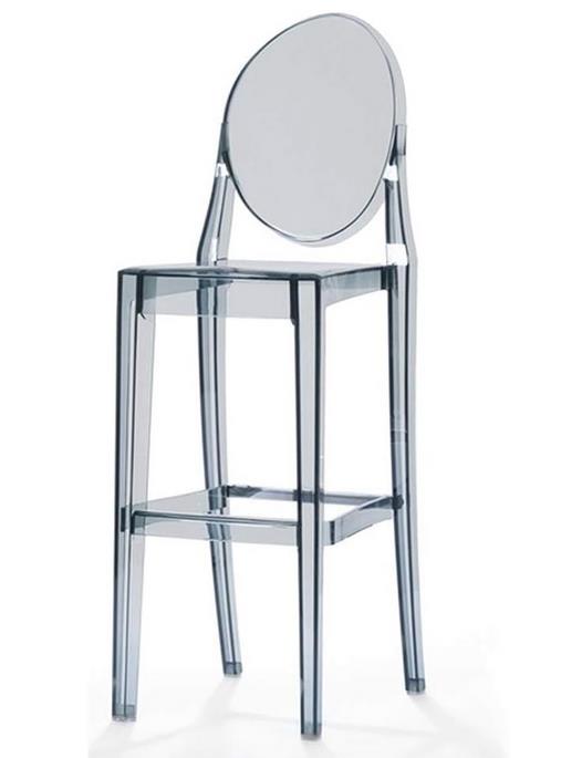 SMOKED GHOST BARSTOOL with BACK