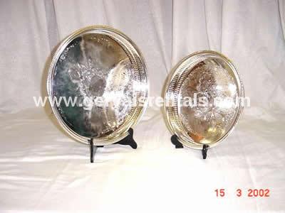12" ROUND SILVER GALLERY TRAY