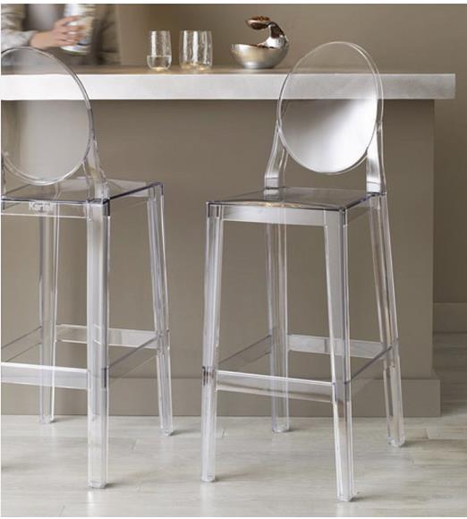 GHOST CLEAR BARSTOOL with BACK