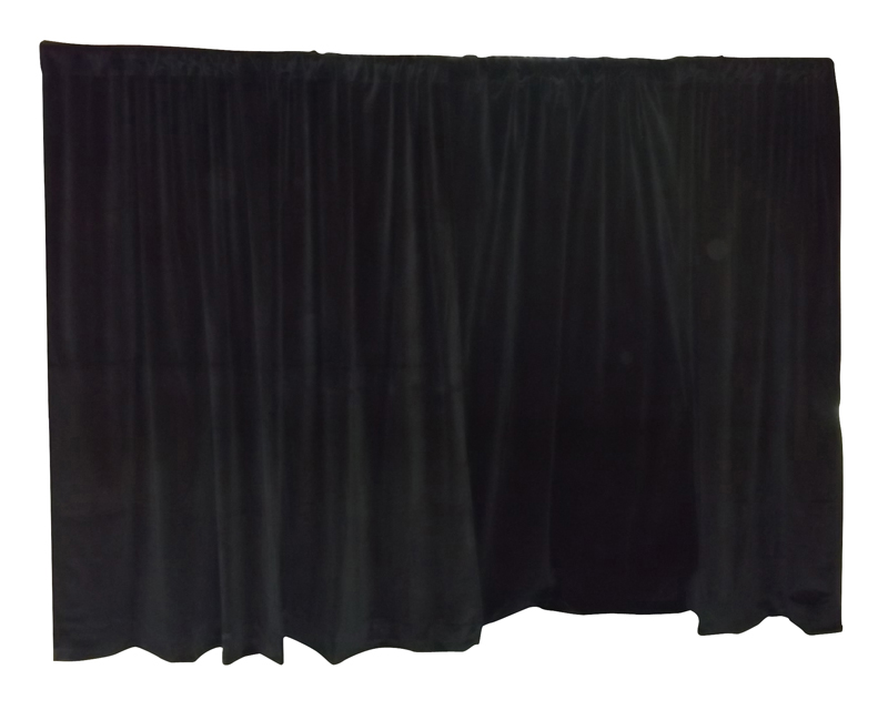 8' HIGH BLACK VELOUR DRAPE PER FOOT (Perfect for Change rooms)