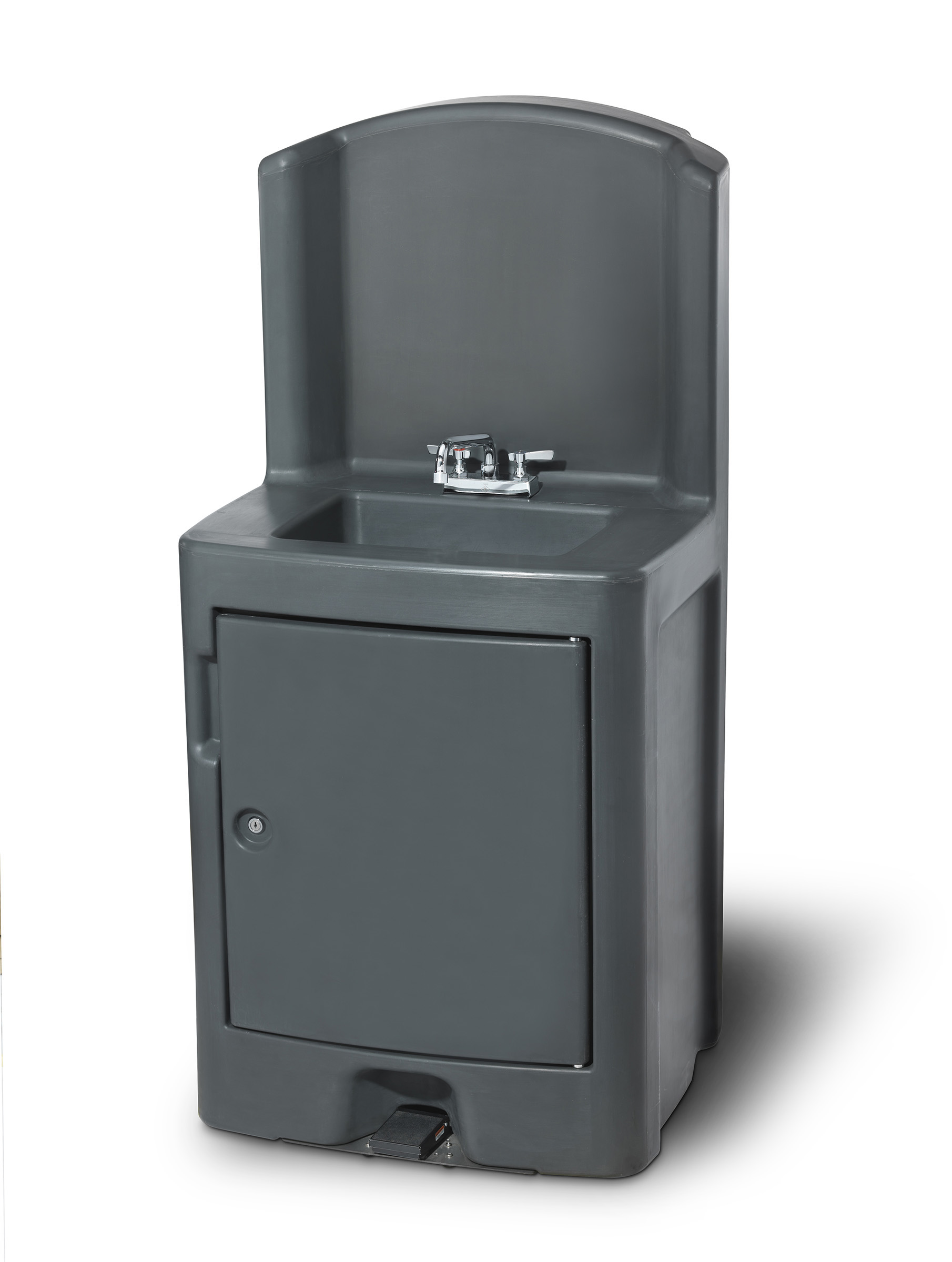 HAND WASHING STATION   5 Gallons (Cabinet Size 30”W x 27 3/8 ”D x 62” H) Actual Weight (lbs) 110, Sink Bowl Size 18” x 13” x 6” deep