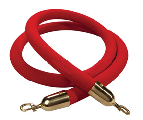 7' RED STANCHION ROPES WITH BRASS ENDS 