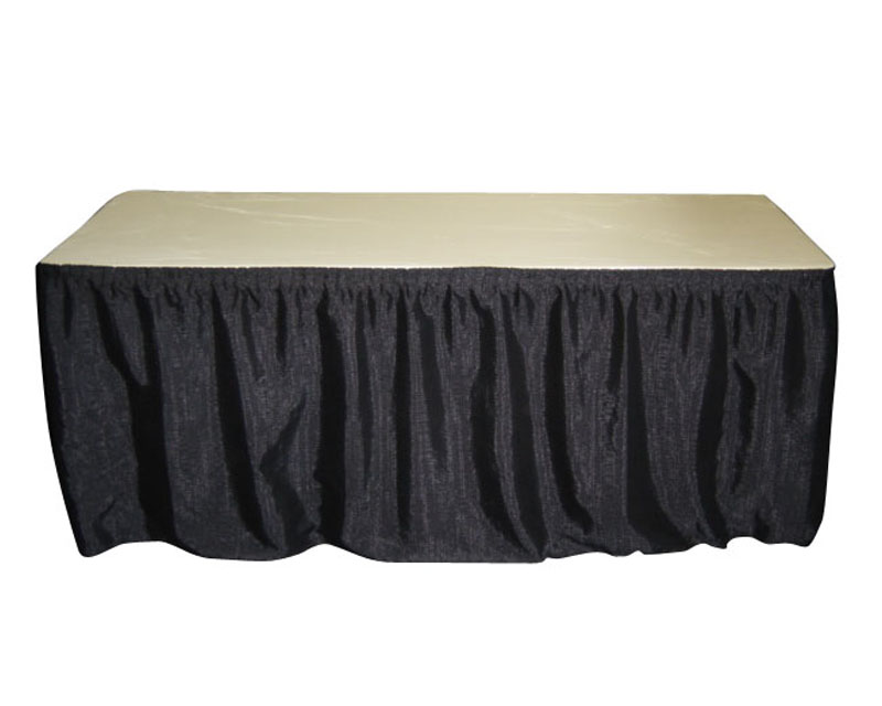 BLACK SKIRTED TABLE 4', 6' OR 8'