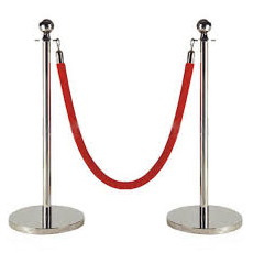 DELUXE CHROME STANCHION ROUND - ropes not included