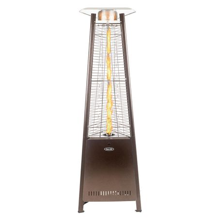 PYRAMID PATIO HEATER with Glass Flame Tube Insert at 6 ft High  (Full 20 LB propane tank rented separately) 