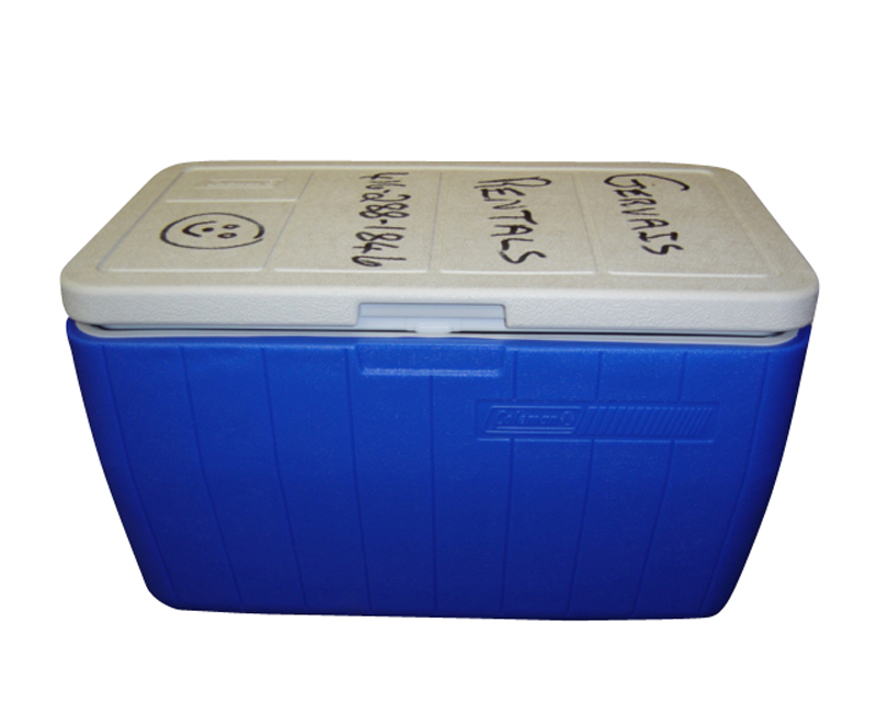 COOLER RENTAL 48 Quart - HOLDS 1 - 26 lb bag of ice (rental only with purchase of ice)
